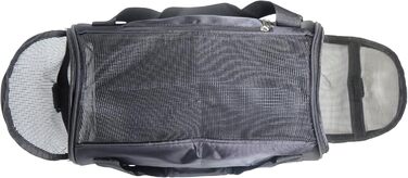 Транспортна сумка для тварин, схвалена авіаперевізниками, для середніх та малих котів, цуценят, кошенят, собак/котів, чорна сумка для подорожей з тваринами (розмір M)