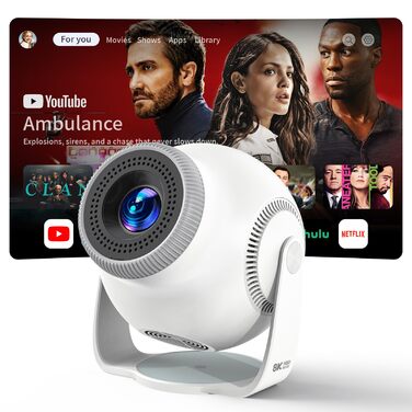 Міні проєктор Beamer TP360mini-400ANSI: 1080P Full HD, 480 ANSI Lumen, Android 14, WiFi 6, Bluetooth 5.4, 180° оберт, 4K декодування