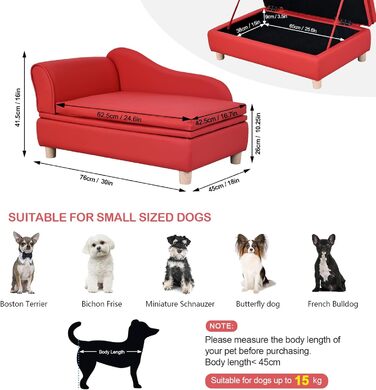 Софа для собак та котів Yoonnie Room з PU-шкіри з місцем для зберігання, дерев'яний каркас, подушки, ліжко для маленьких тварин, диван для цуценят та котів (Перловий білий)