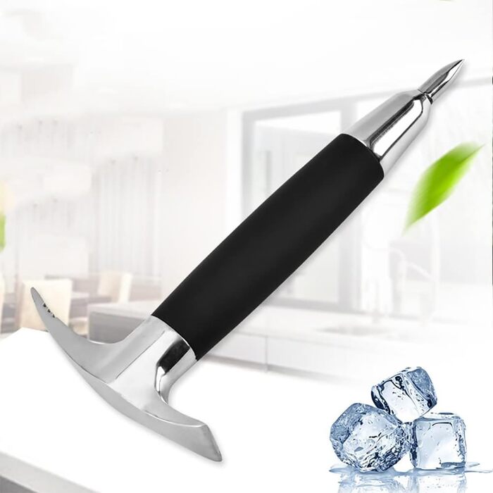 Stainless steel ice pick, double-purpose ice hammer, ice chisel, ice crushing tool for home, kitchen, bartender, bar, cocktail, ice crusher