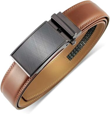 Чоловічий шкіряний ремінь DOOPAI з автоматичною застібкою, 35 мм, регульований розмір, без отворів, білий/коричневий (115-135 см)