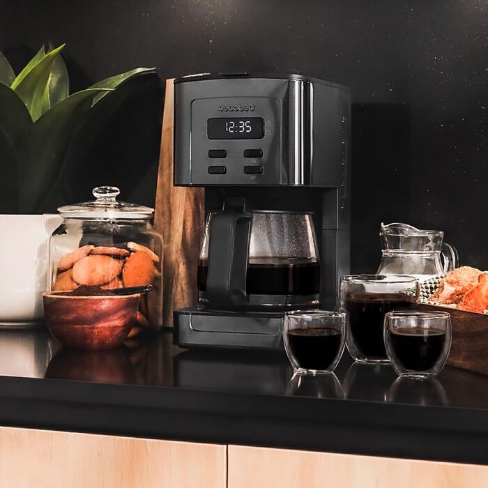 Кавомашина Cecotec Coffee 56 Time: програмування, нержавіюча сталь, LCD, 1.3л, 12 чашок, автовимкнення