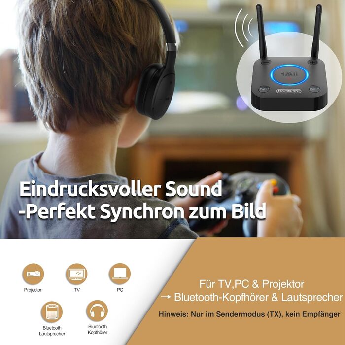 Bluetooth-трансмітер 1Mii B06TX для телевізора з підтримкою aptX Low Latency та aptX HD