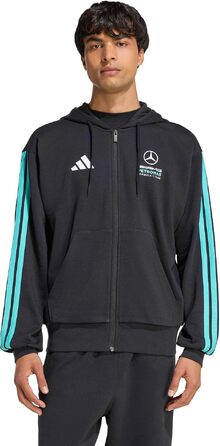 Чоловіча толстовка-худі adidas Mercedes-AMG Petronas Formula 1 Team DNA на блискавці, чорна/м'ятна, розмір L