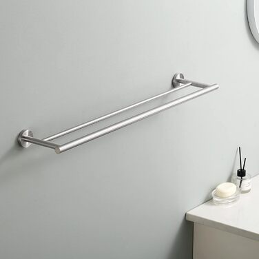 Тримач для рушників KES, подвійний, з нержавіючої сталі SUS304, 60 см, настінний, A2001S60