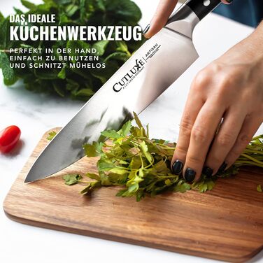 Ніж кухарський Cutluxe 20 см – кухонний ніж з німецької сталі, серія Artisan