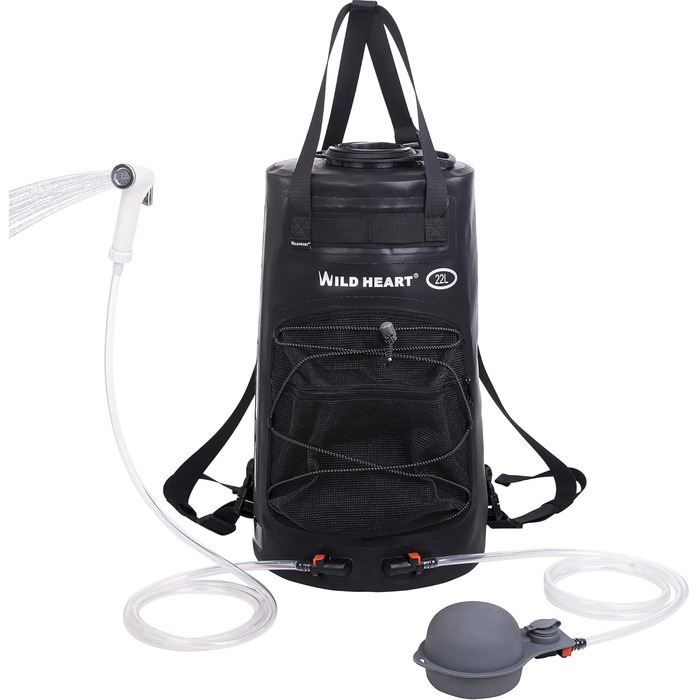 WILD HEAT Camping Shower 12L 22L Portable Shower for Camping with Foot Pump and Shower Bag Backpack