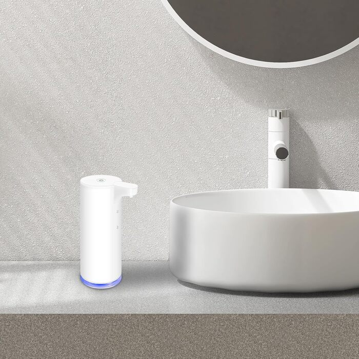 Mamiddle Automatic Soap Dispenser Stainless Steel with Sensor Infrared Foam Soap Dispenser Electric IPX5 Waterproof USB-C Charging with Infrared Motion Sensor for Kitchen & Bath (White)