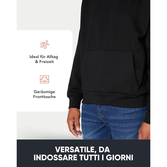 Чоловічий худі FM London Essentials Oversized — теплий прогулянковий худі з капюшоном, бавовняна суміш, чорний, розмір XL