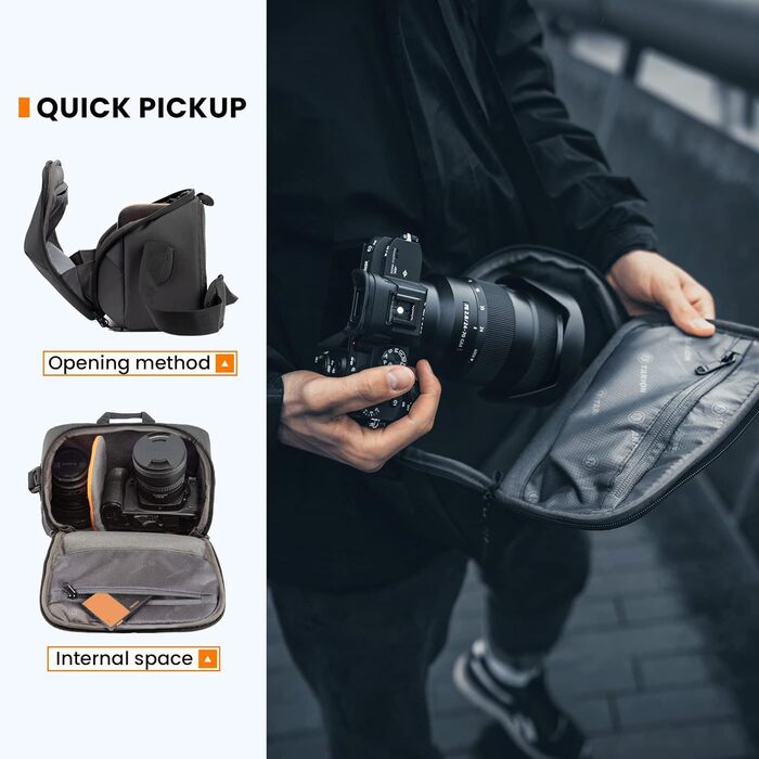 Чохол для камери TARION: водонепроникний, для DSLR та системних камер, з відділеннями для аксесуарів, чорний