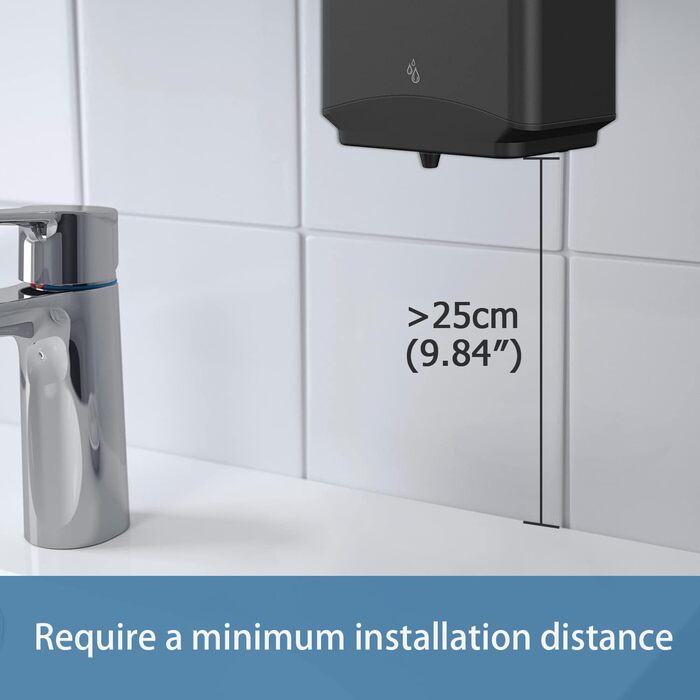 AIKE Automatic Stainless Steel Soap Dispenser - 1100ml Commercial Wall Mount with Window - AK1206 Brushed (Matte Black)