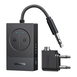 UGREEN Bluetooth адаптер-трансмітер 5.4 для літака та автомобіля, передавач аудіосигналу з роз'ємом 3.5 мм (Jack) для Airfly