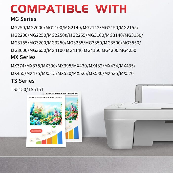 Комплект картриджів ZIPRINT 540 541 XL для принтерів Canon Pixma TS5150, MG3650, MG4250, MG3150, MG3250, MX475, TS5151 (чорний та кольоровий, 2 шт.)