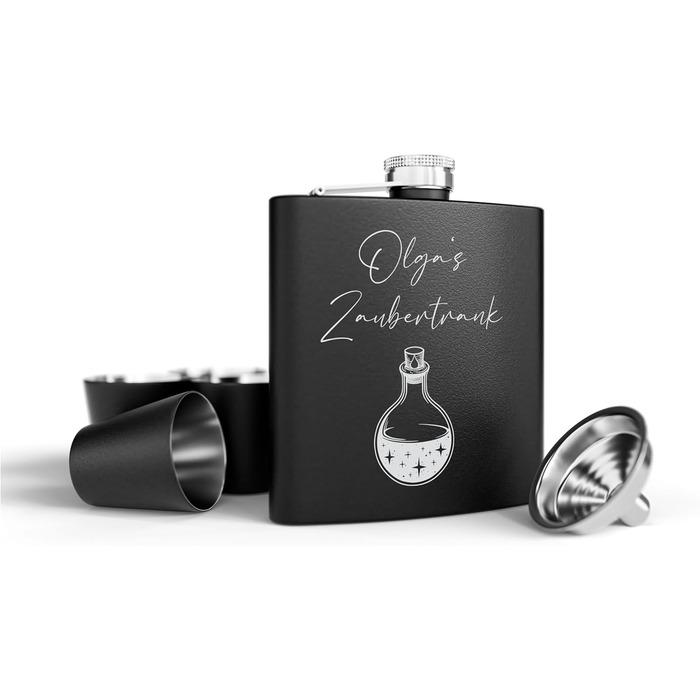 Набір фляг з гравіюванням - персоналізований з іменем - ідеальний подарунок на весілля та для чоловіків - нержавіюча сталь (Дизайн 11)