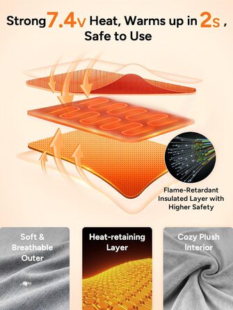 Обогріваючий жилет Dr.Prepare для чоловіків та жінок. Електричний жилет з регулюванням температури, унісекс. Ідеально для активного відпочинку, спорту та подорожей. (XXL, Сірий)