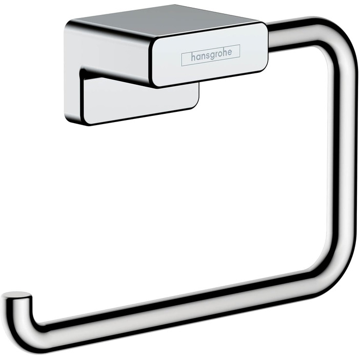 Hansgrohe AddStoris Toilet Paper Holder - Wall Mounted Tissue Holder with Concealed Mounting - Chrome Bathroom Accessory