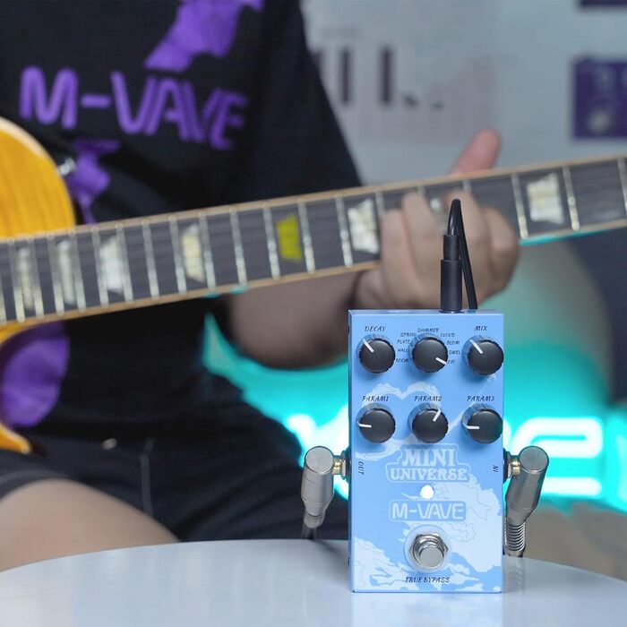 M-VAVE MINI-UNIVERSE гітарний педаль-ревербератор, цифровий ефект з 9 унікальними режимами, просте управління, декілька варіантів живлення