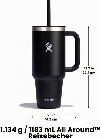 Термостакан Hydro Flask Travel Tumbler 1.2 л з трубою, нержавіюча сталь, вакуумна ізоляція, White