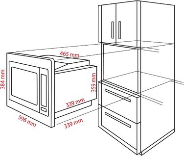 Вбудована мікрохвильова піч Bomann® з грилем та конвекцією | 60 см | 900 Вт | 25 л | Нержавіюча сталь