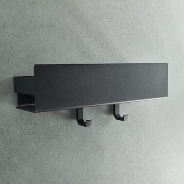 Designfabrik Hamburg Shower Shelf without Drilling | Bathroom Organizer | Shower Shelf without Drilling | Bathroom Shelf | Hanging Shelf | Wall Shelf | Adhesive Shower Basket | Shower Shelf Black 30 cm