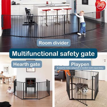 BabyDan Flex XXL - захисний бар'єр для каміну та сходів, 90-350 см, чорний, виробництво Данія