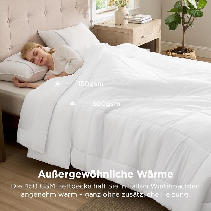 Комплект постільної білизни BEDSURE: ковдра 135x200 (зимова 450gsm, літня 150gsm) для 4 сезонів, 2 шт.