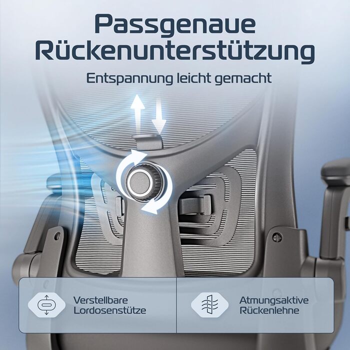 Ергономічне крісло SmartSeat для офісу та дому | Регульоване, 150 кг, Чорний | Комп'ютерне, ігрове крісло | Smartseat