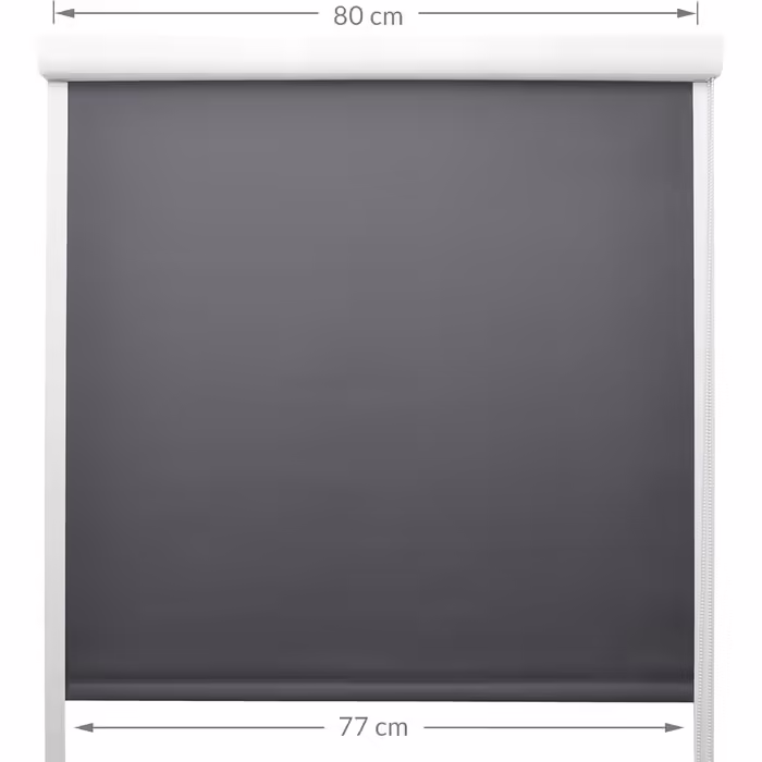 Roller blind with guide rails SolReflect K24 60x175 cm - Blackout roller blind with side guide rails - Mounting without drilling - Blackout roller blind 60cm wide (W80 x H175 cm, Anthracite)