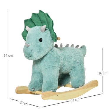 HOMCOM Rocking Horse Toy for Kids, Dark Green, 64 x 30 x 54 cm, Stable & Safe, Ideal for Playrooms