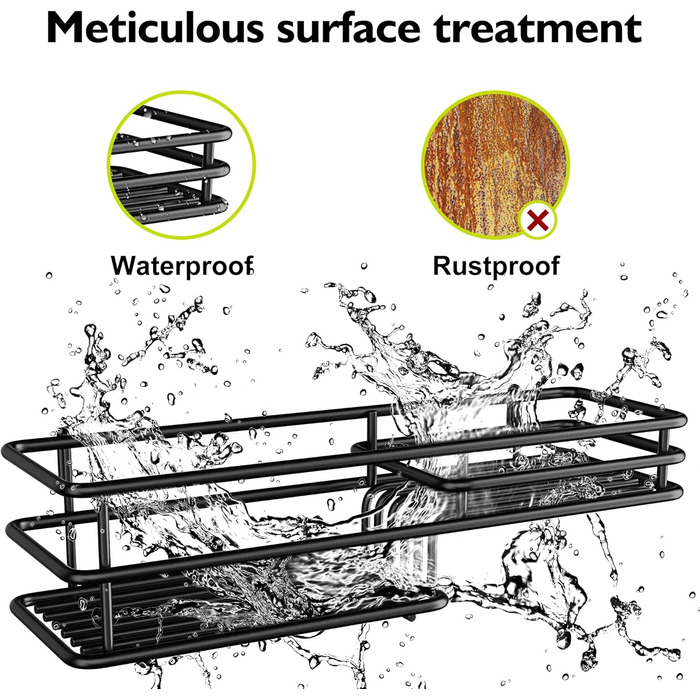 Поличка для душу Orimade над дверима, регульована, з нержавіючої сталі, з гачками, для шампуню, мила, 5 ярусів (US-Patent), велика