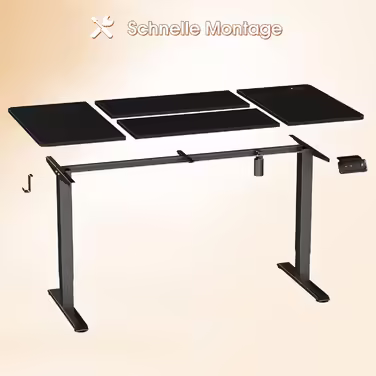 Електричний стіл JUMMICO 120x60 см, регульований по висоті, з пам'яттю, антикольозійною функцією, бежевий