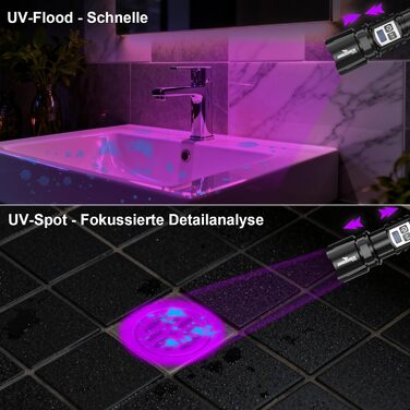 Ліхтар Shadowhawk 2-в-1 LED/UV, акумуляторний, 500000 люмен. Ідеально для інспекції, кемпінгу та відпочинку на природі. З регулюванням яскравості та UV-режимом.