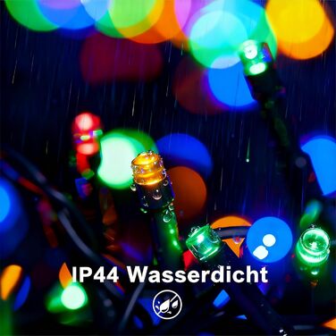 LED гірлянда WISD 23м, 200 LED, багато кольорів - димувана різдвяна ілюмінація на темно-зеленому кабелі з 12 режимами, таймером та EU штекером - для прикраси ялинки, балкона, кімнати, саду. 200 LED