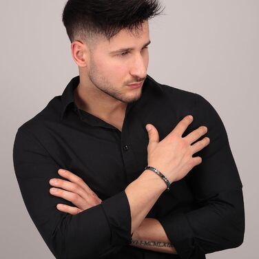 Чоловічий браслет Maserati JEWELS з нержавіючої сталі, кераміки, сіро-блакитної PVD обробки - JM221ATZ01