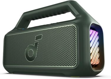 Soundcore Boom 2 - Портативна Bluetooth Колонка, 80W, Сабвуфер, BassUp 2.0, 24h, IPX7, LED, USB-C, BT 5.3, для кемпінгу, пляжу, саду (зелена)