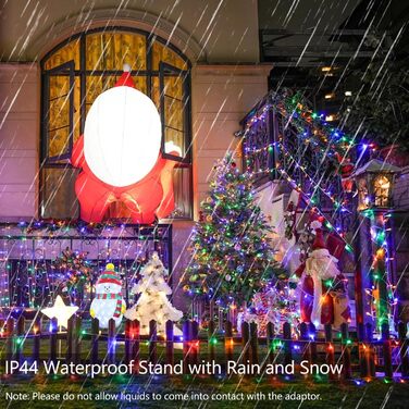 Льомкорічка Joomer на Різдво, 20 метрів, 200 LED, на батарейках, з таймером, 8 режимів, для прикраси ялинки, балкона, кімнати, вечірки, весілля, фестивалю, тепле біле світло, вологостійка, кольорові прозорі дроти