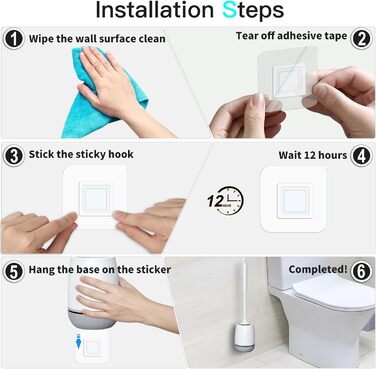 Силіконова щітка для унітазу EWEIMA з швидковисихним тримачем та захистом від протікання, біла