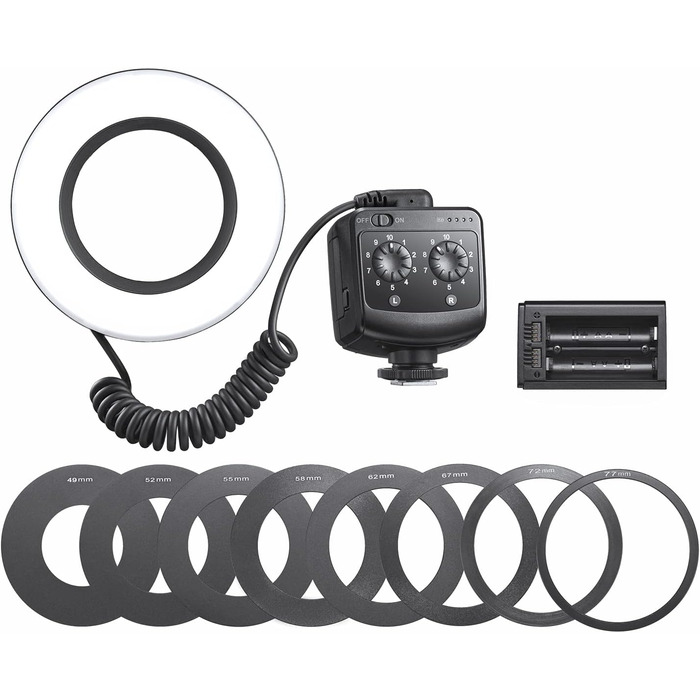 GODOX RING72 LED кільцева лампа для відео та фотозйомки з регулюванням яскравості, 72 LED, 5600K, адаптери 49-77mm