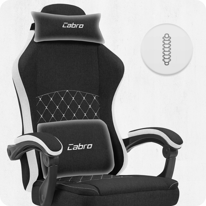 Ігрове крісло Cabro C503, чорно-біле