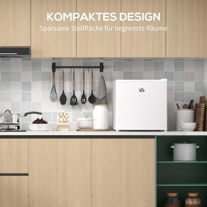 HOMCOM Міні-морозильна камера 35 л, електрична, окремо розташована, 45 Вт, міні-морозильна скриня, міні-холодильник -14 до -24℃, 5-рівневе регулювання температури, 47 x 44,2 x 48,8 см, білий | Aosom