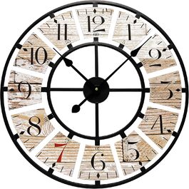 Technoline WT1611 Large Analog Wall Clock WT 1611, quartz, Technoline, Metal/MDF, brown, Ø 58 cm
