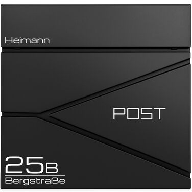 Поштовий ящик Verda з газетницею, нержавіюча сталь, антрацит, 2 ключі - дизайнерський настінний ящик з прихованим замком