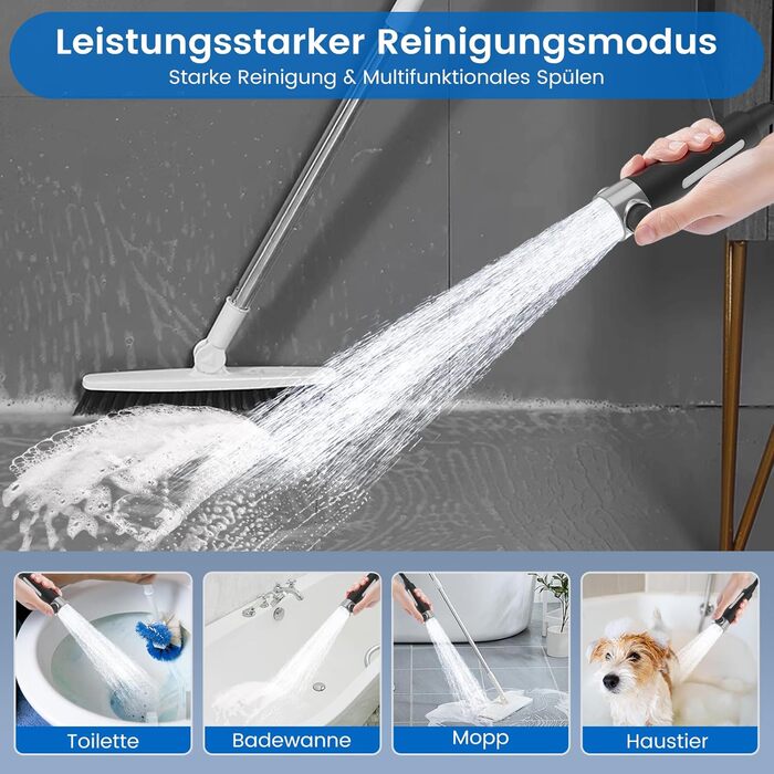Digiroot Shower Head with Filter, 15 Filtration, Showerhead with Hose 1.5M, High-Pressure Hand Shower Rain Shower with 7 Spray Patterns, Water-Saving Shower Head for Removing Hard Water, Residual Chlorine, Heavy Metals (Black)