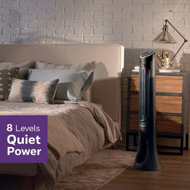 Вентилятор Honeywell QuietSet Tower HYF290 - Турбо вентилятор для дому з 5 швидкостями, осциляцією 80°, таймером та пультом дистанційного керування
