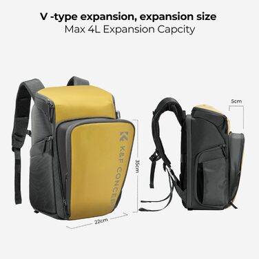 Рюкзак для фотографа K&F Concept Alpha, 25L, чорний, з відділенням для 16