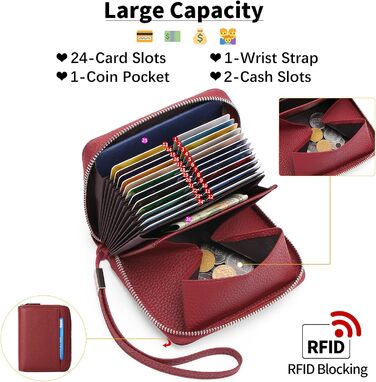 Жіночий гаманець SENDEFN з натуральної шкіри, RFID-захист, багатофункціональний органайзер для карток і грошей, гаманець з блискавкою, стиль органайзер, візитниця з багатьма відділеннями