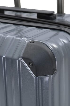 Чемодан з TSA-замком, телескопічною ручкою та 4 колесами, жорсткий корпус (Сірий, маленький)