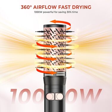 Мультистайлер для волосся 5 в 1: фен-щітка, плойка, об'єм, локони, 1000W, золото