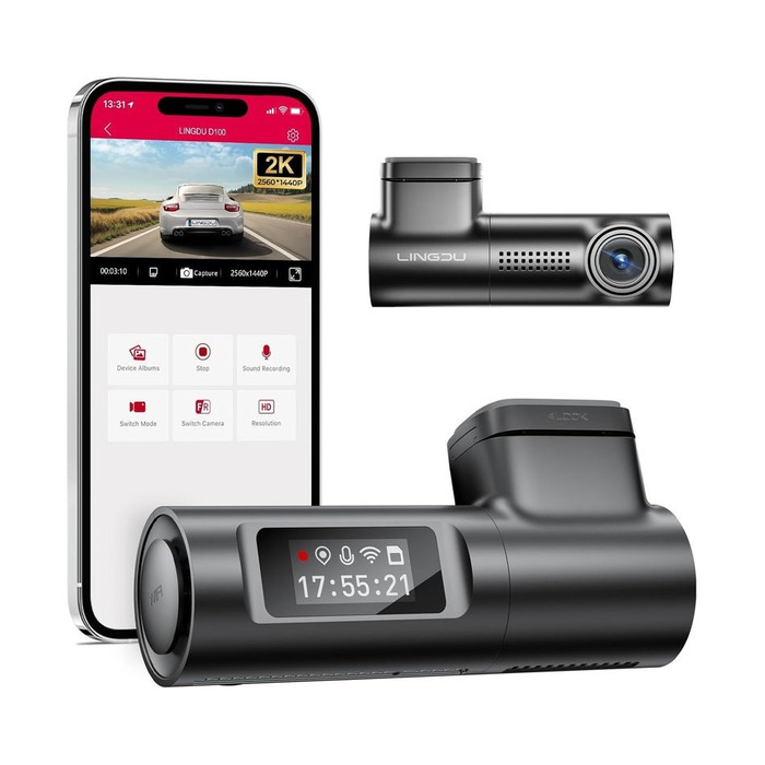 Автомобільний відеореєстратор Lingdu D100 Full HD 2K, WiFi, G-сенсор, нічна зйомка