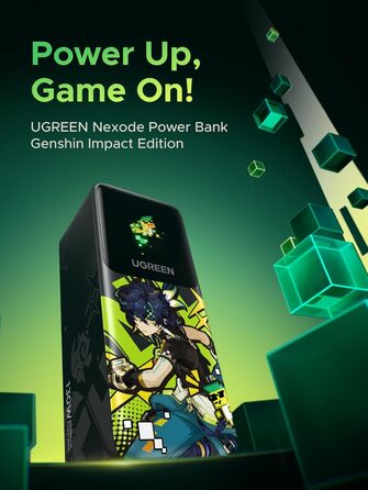 Powerbank UGREEN Nexode 20000mAh 130W з USB-C PD 3.0, цифровим дисплеєм, сумісний з iPhone, Galaxy, MacBook, Dell
